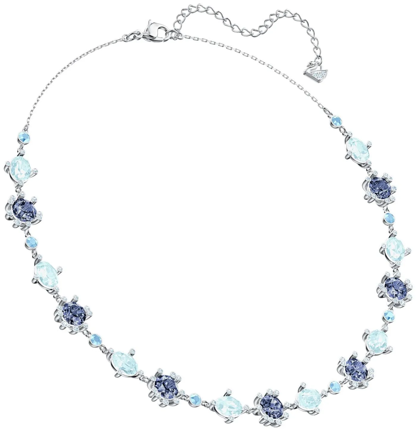 Swarovski Olive Necklace Blue Crystals Rhodium Plated 5480481