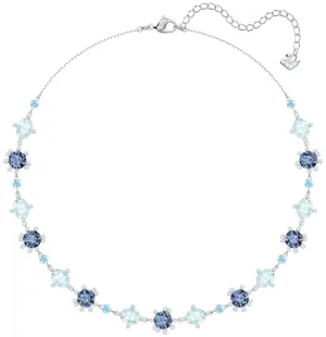 Swarovski Olive Necklace Blue Crystals Rhodium Plated 5480481