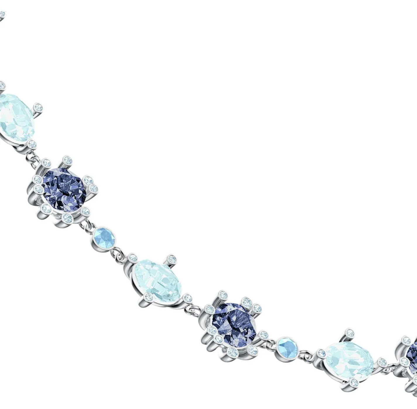 Swarovski Olive Necklace Blue Crystals Rhodium Plated 5480481