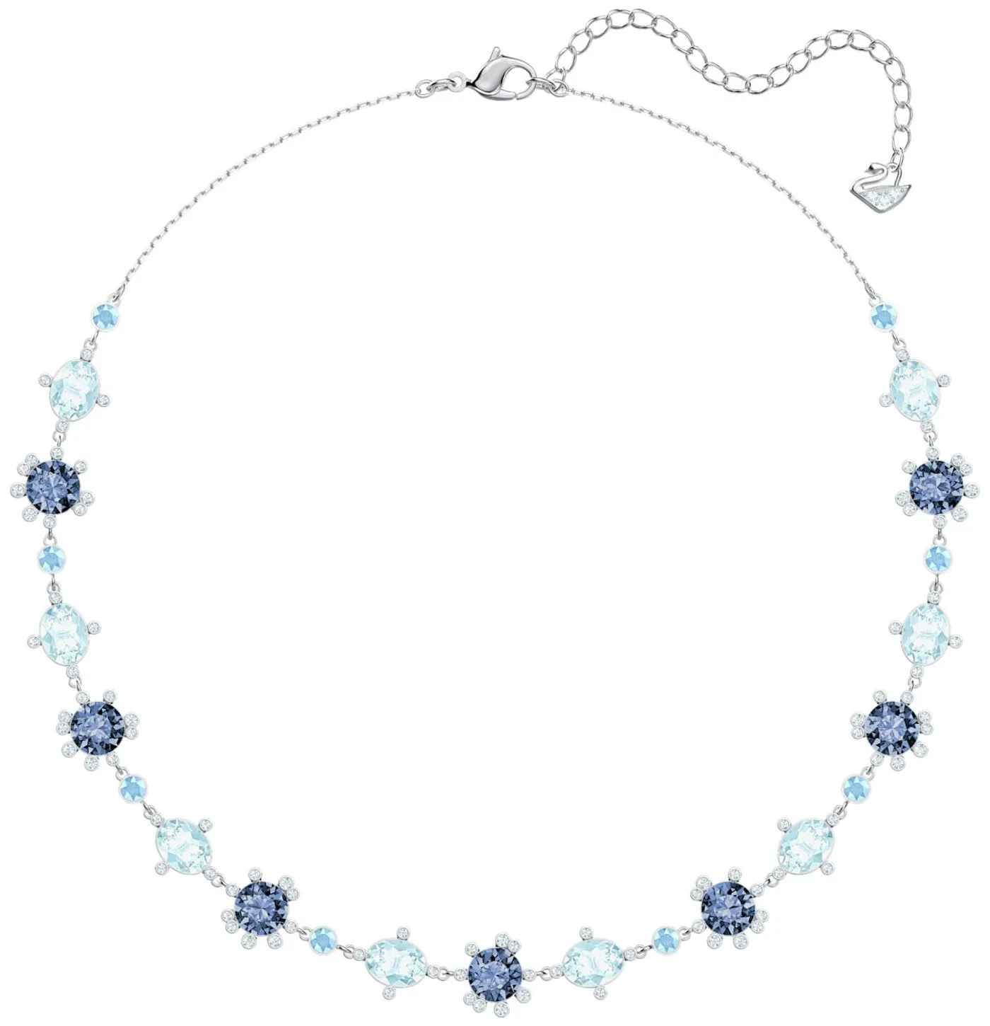 Swarovski Olive Necklace Blue Crystals Rhodium Plated 5480481
