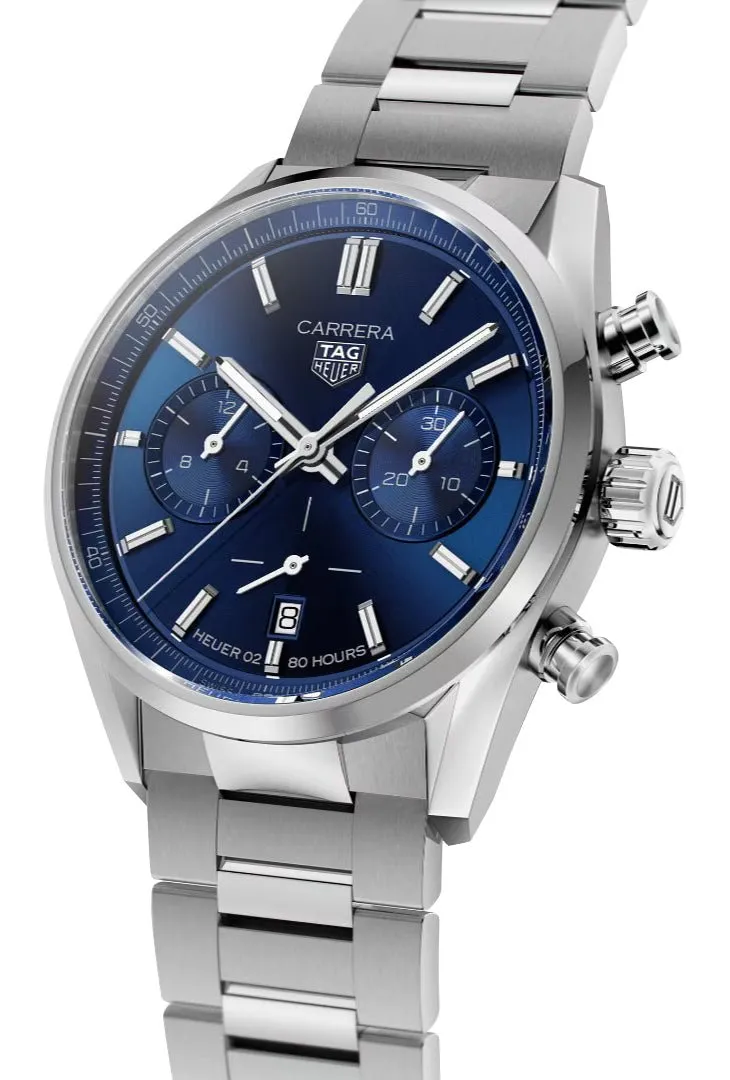 TAG Heuer Carrera Automatic Chronograph Stainless Steel Blue Dial Date Mens Watch CBN2011.BA0642