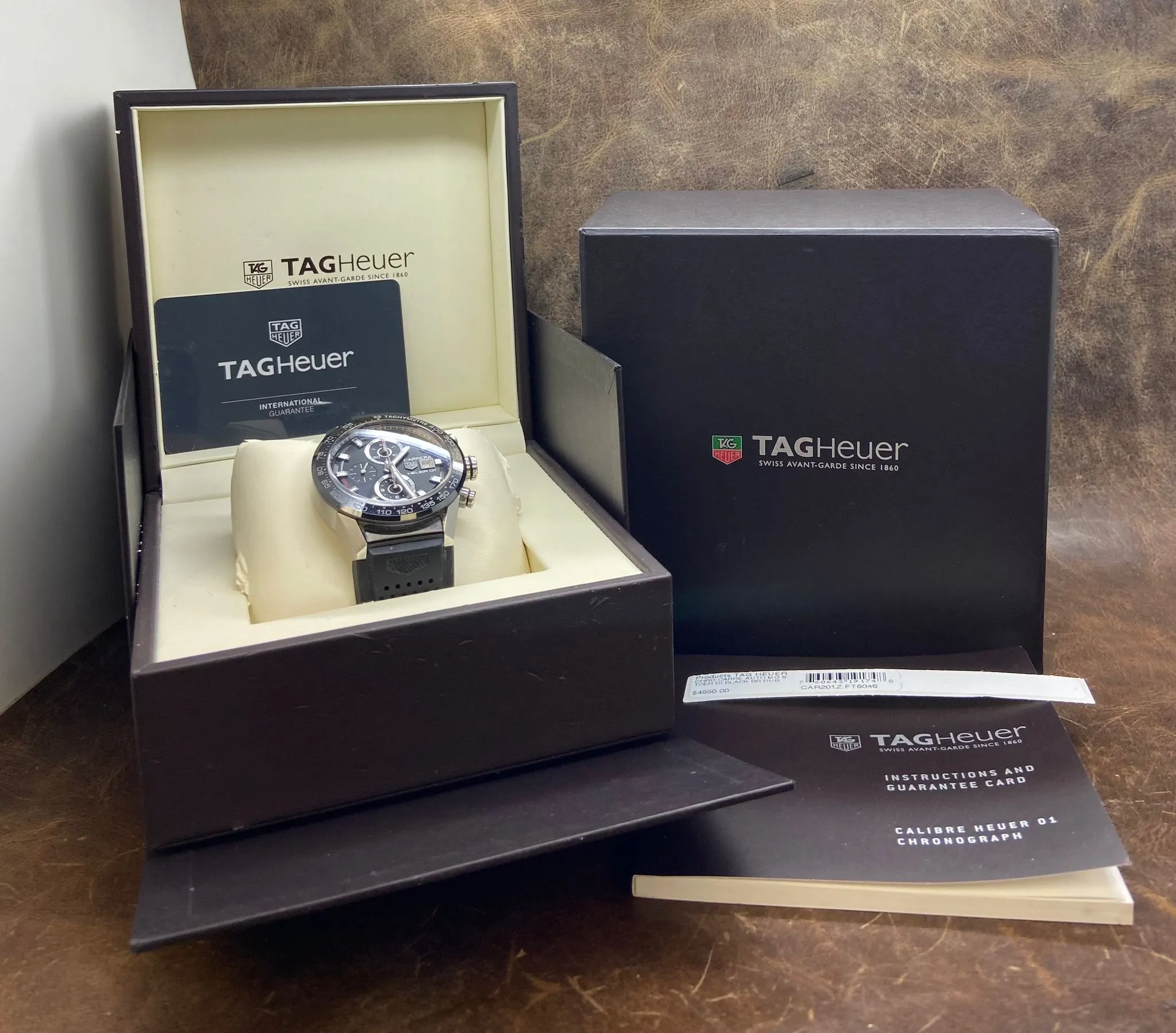 TAG Heuer Carrera CAR201Z Black Dial Automatic Men's Watch