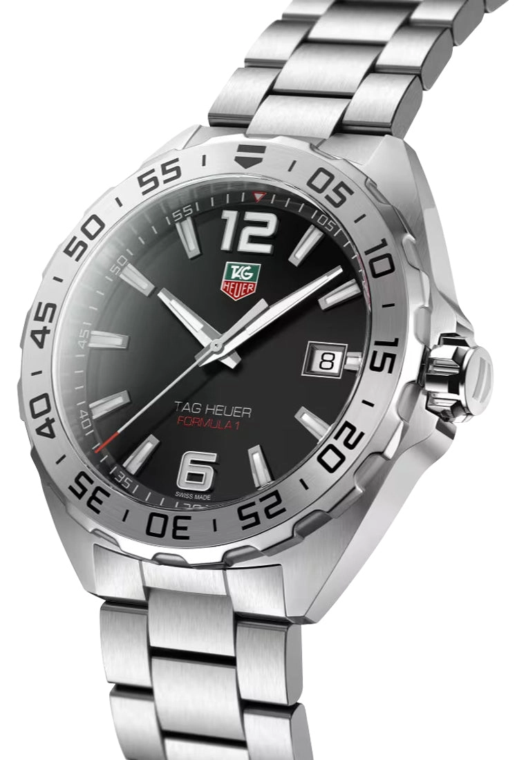 TAG Heuer Formula 1 Stainless Steel Black Dial Date Divers Quartz Mens Watch WAZ1112.BA0875