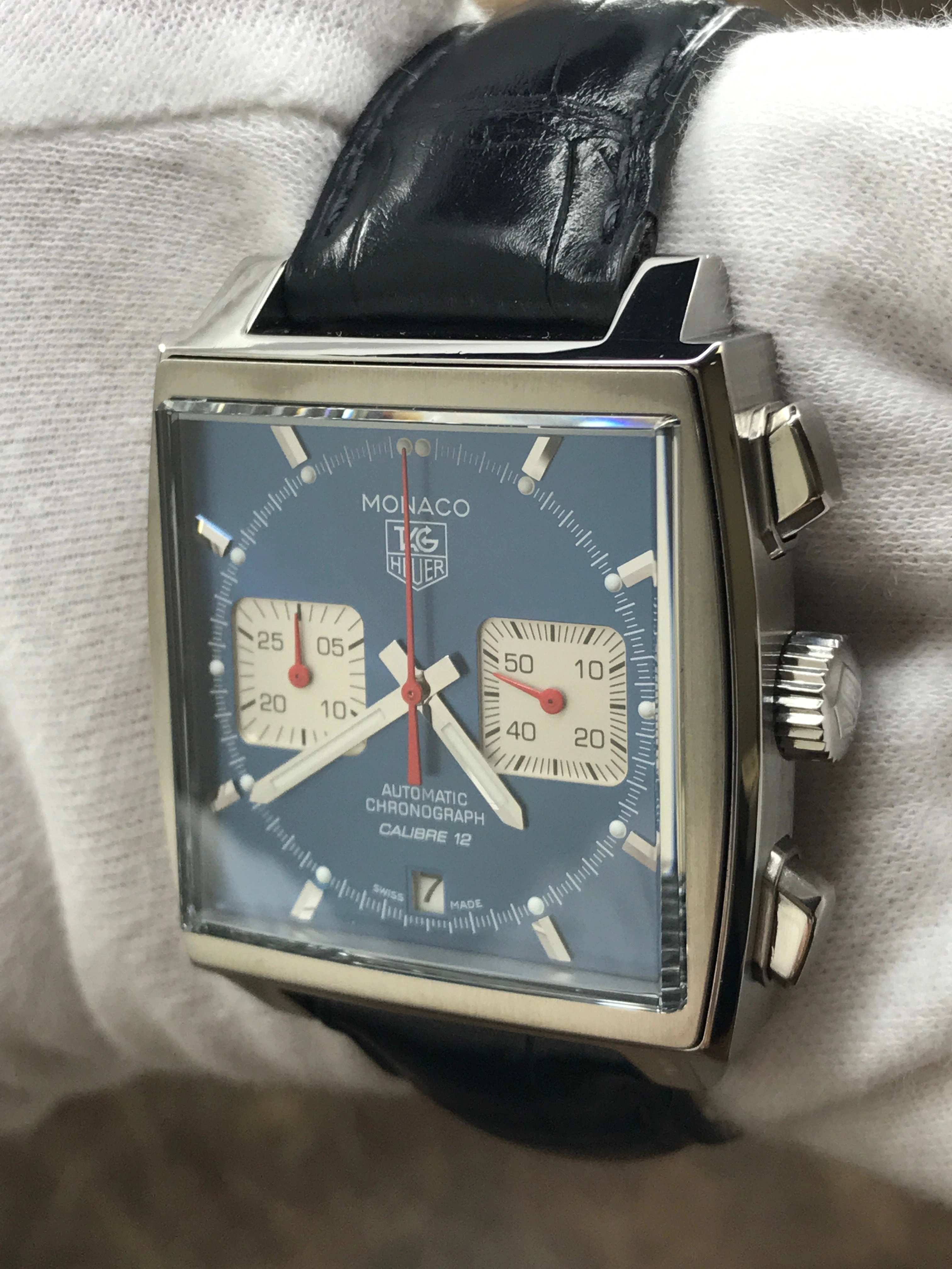 TAG Heuer Monaco Caliber 12 CAW2111 Blue Dial Automatic Men's Watch
