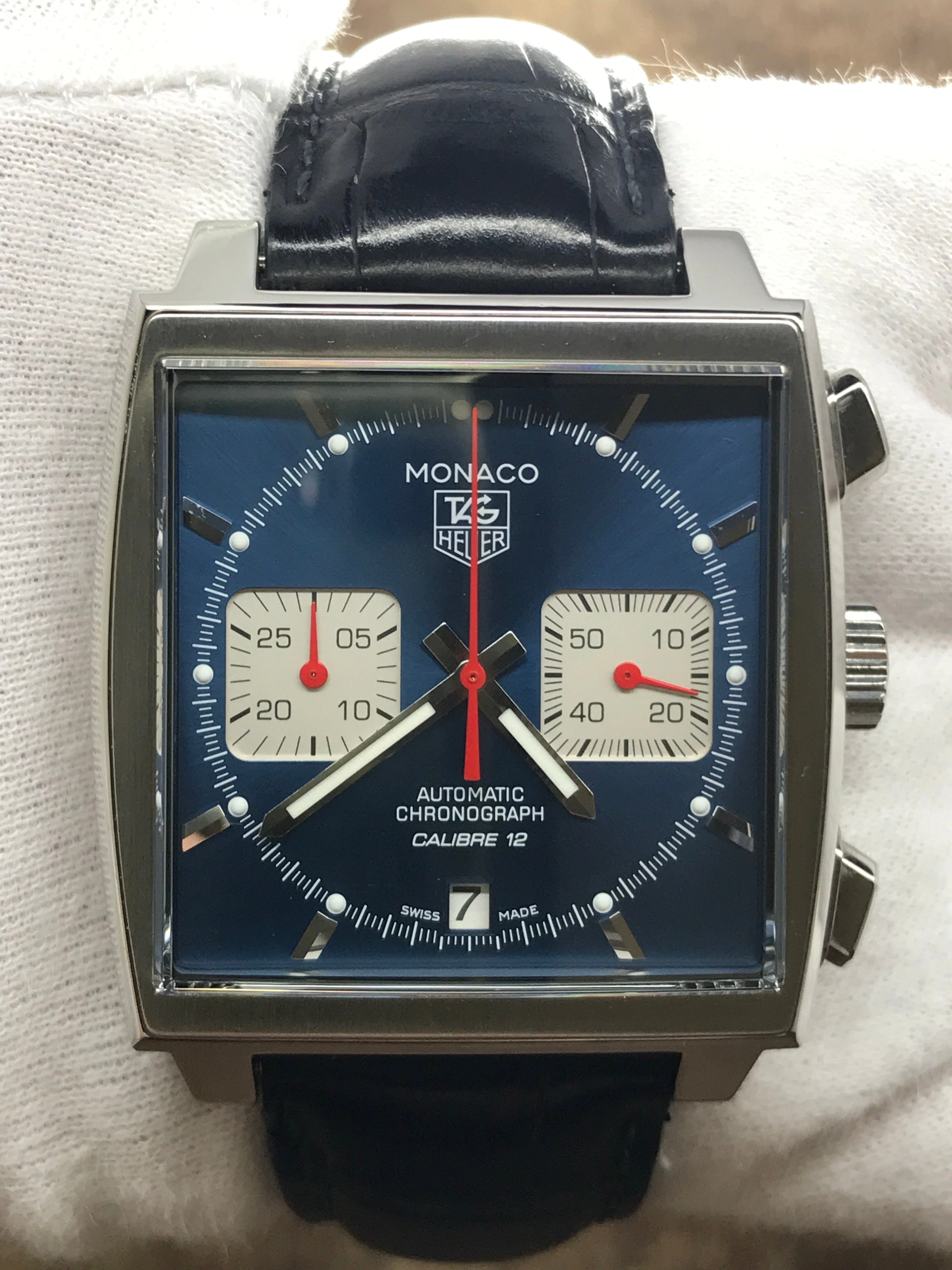 TAG Heuer Monaco Caliber 12 CAW2111 Blue Dial Automatic Men's Watch