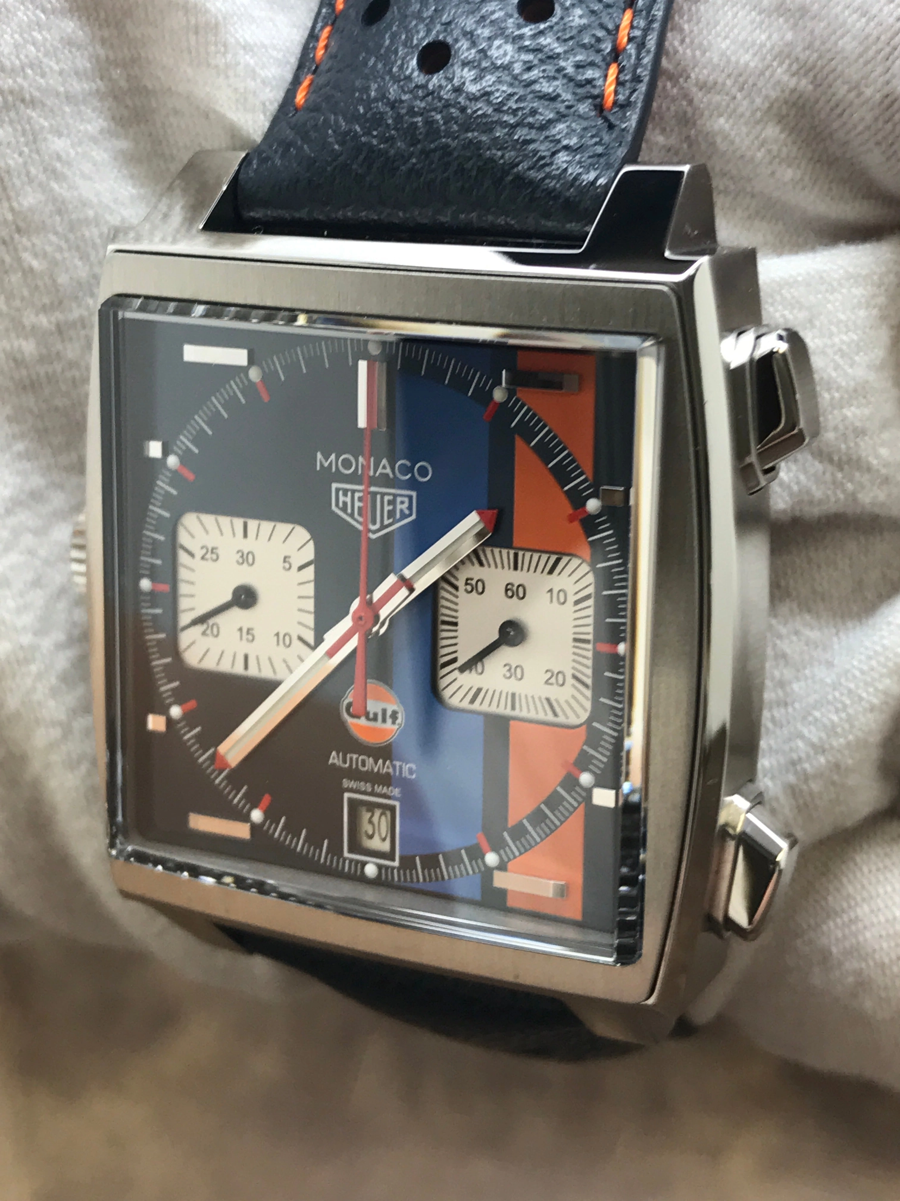 TAG Heuer Monaco Gulf 50th Anniversary Steve McQueen Special Edition CAW211R.FC6401 Blue Dial Automatic Men's Watch