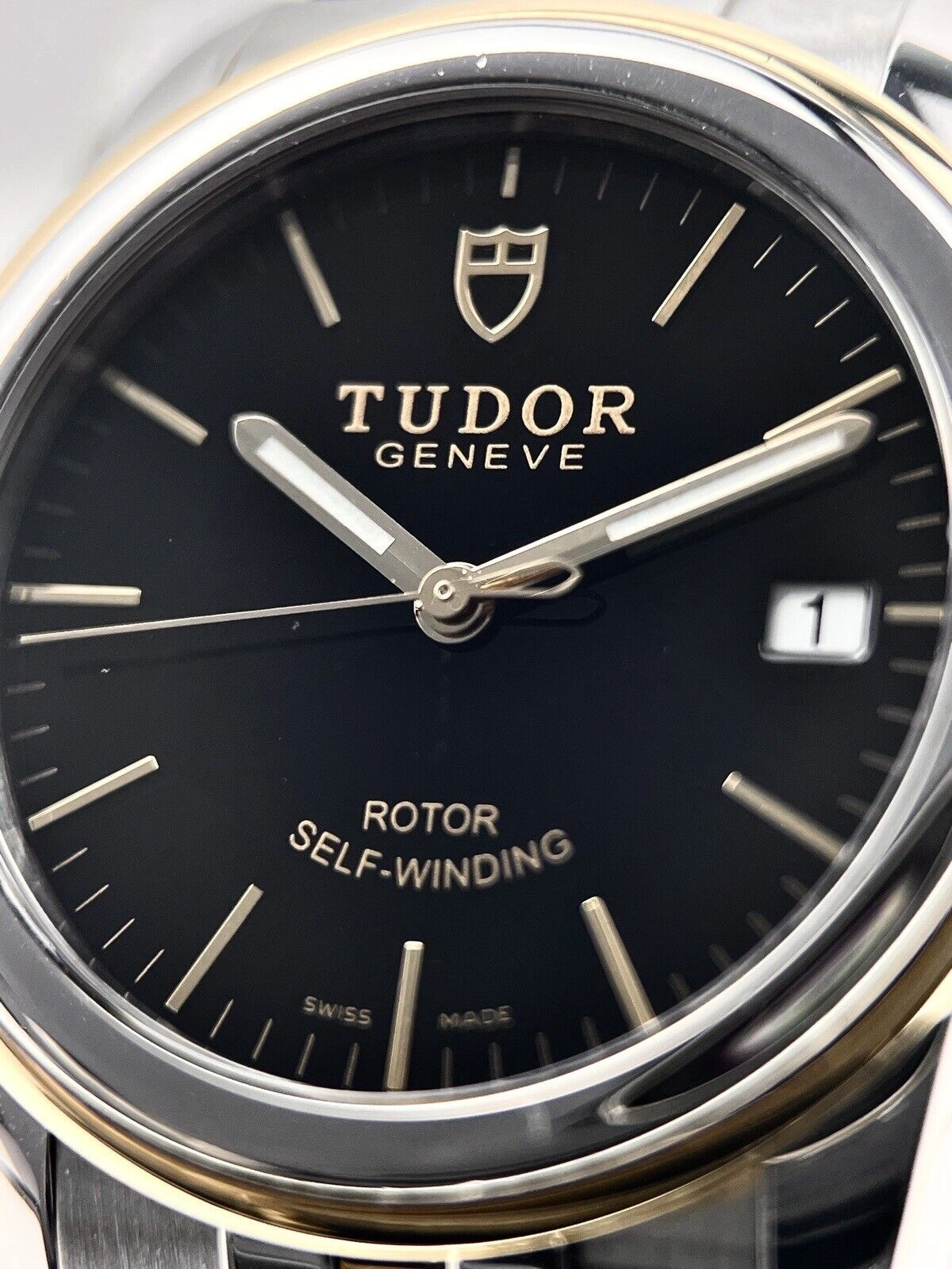 Tudor Glamour Date Ref. 55003 Black Dial 18K & Steel 36mm - Box/Papers