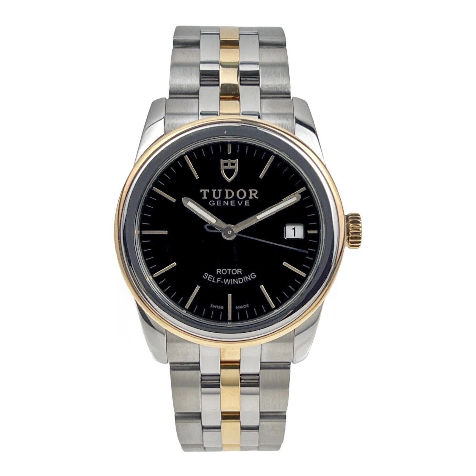 Tudor Glamour Date Ref. 55003 Black Dial 18K & Steel 36mm - Box/Papers