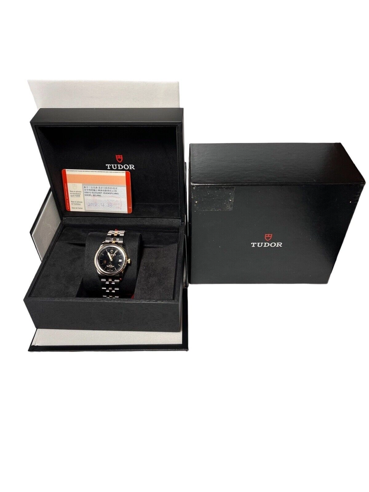 Tudor Glamour Date Ref. 55003 Black Dial 18K & Steel 36mm - Box/Papers