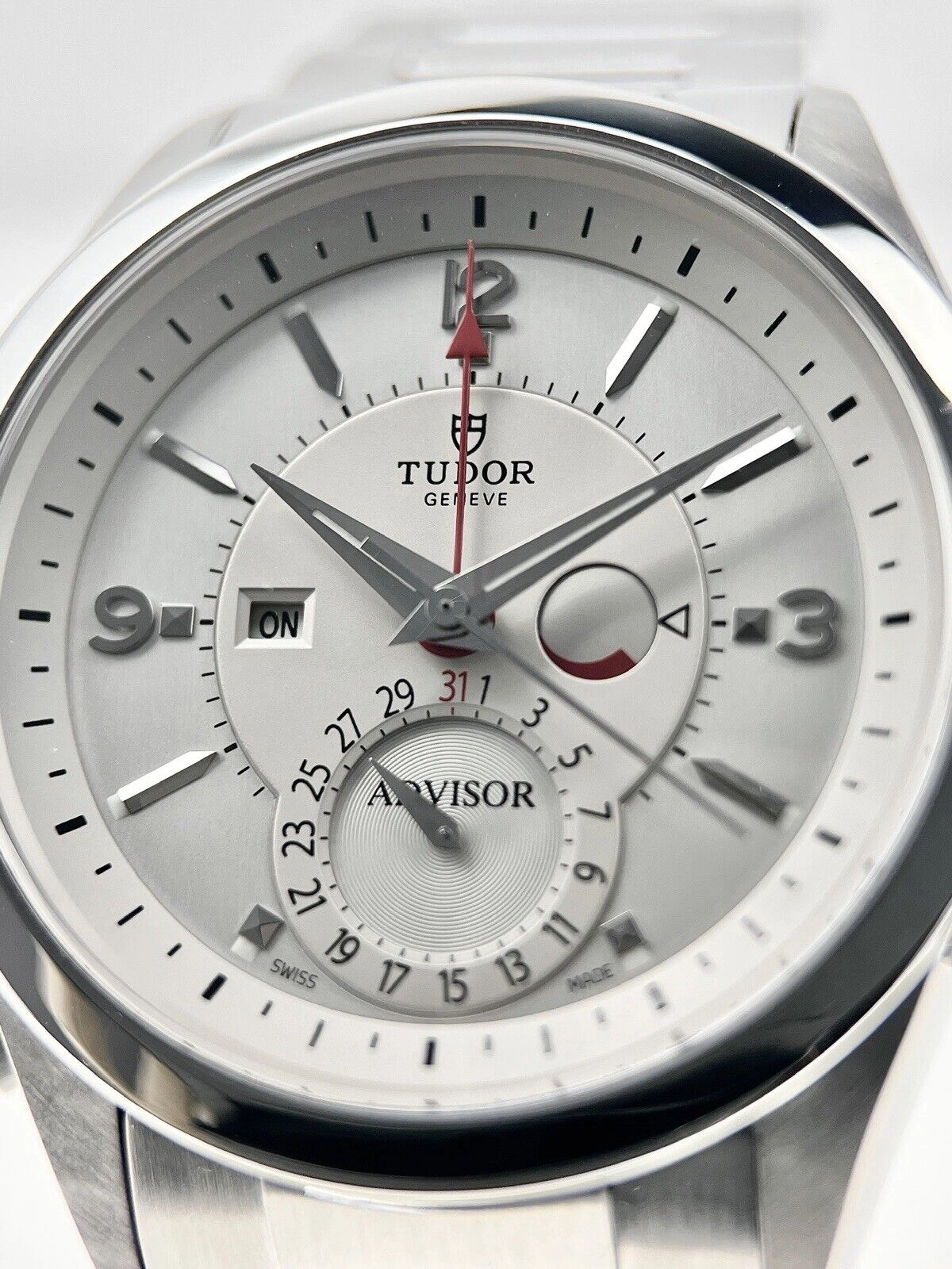 Tudor Heritage Advisor Alarm Stainless Steel 42mm Steel Watch 79620T W/ B&P