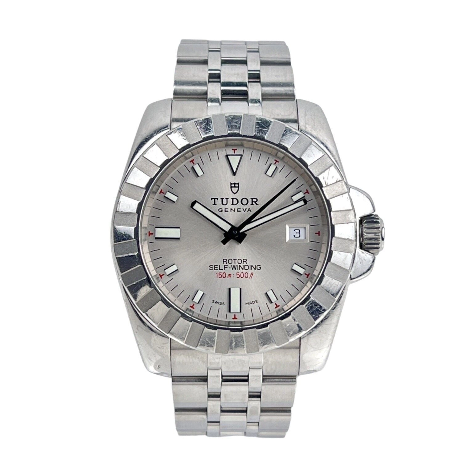 Tudor Hydronaut Automatic Men’s Steel Watch 20010 Silver Dial B&P 2007