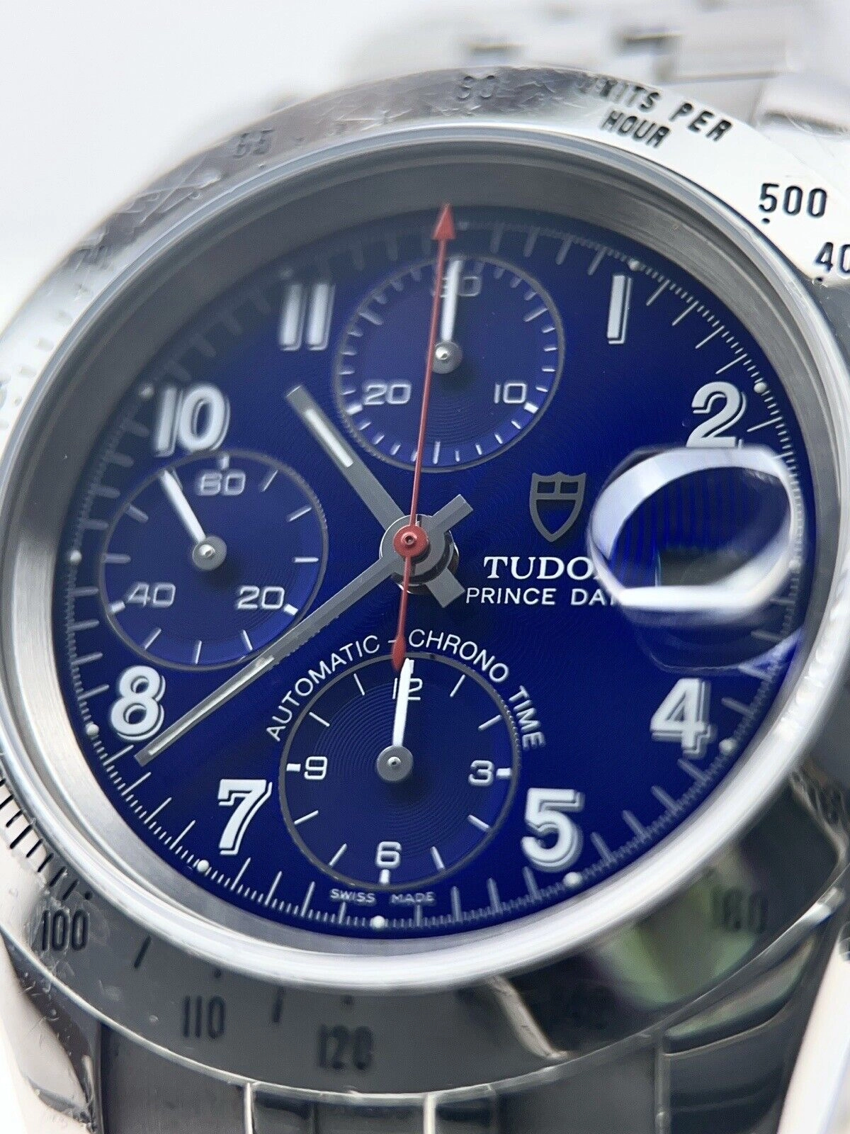 Tudor Prince Date Chronograph Automatic 40mm Blue Dial Men’s Watch Ref 79280P