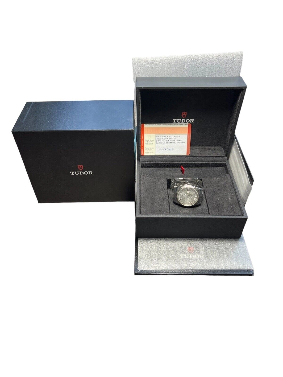 Tudor Prince Date Day 36mm Automatic Silver Linen Dial Ref 76214 Box And Papers