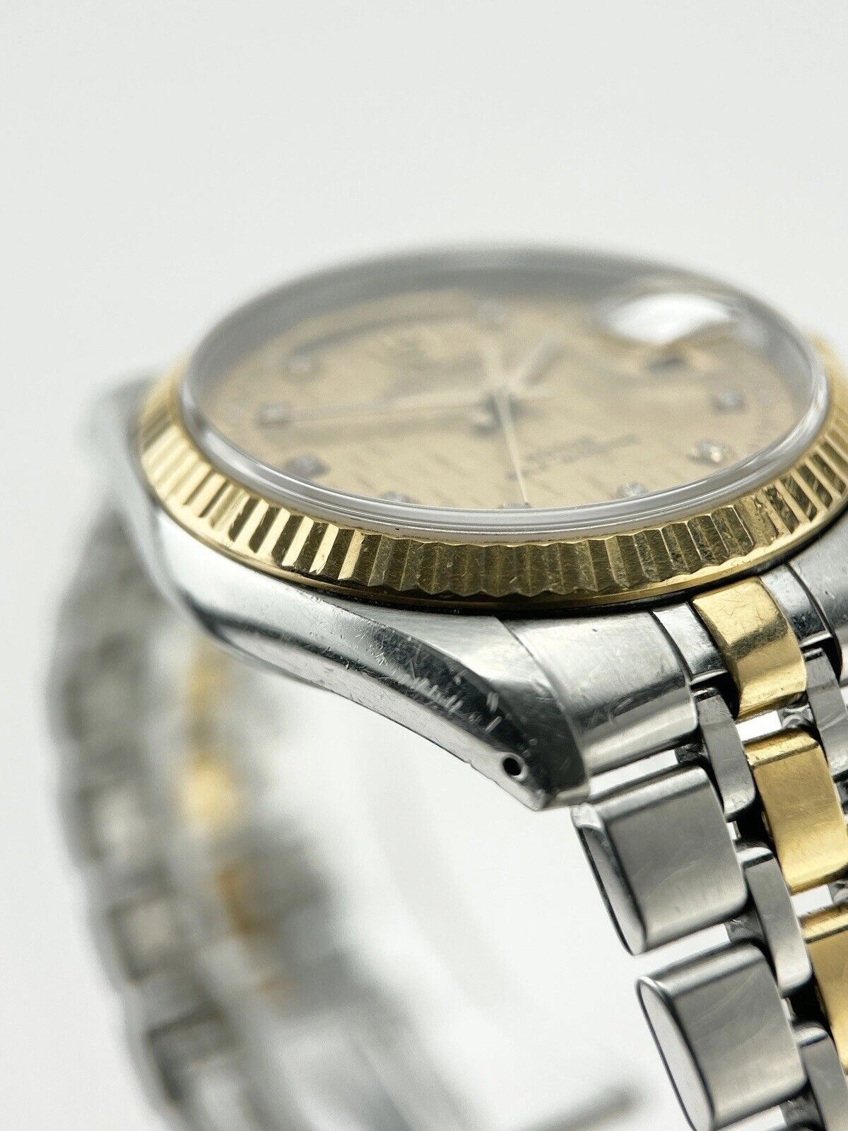 TUDOR Prince Date Day 76213 Gold Diamond Dial Men's Two Tone Automatic Watch
