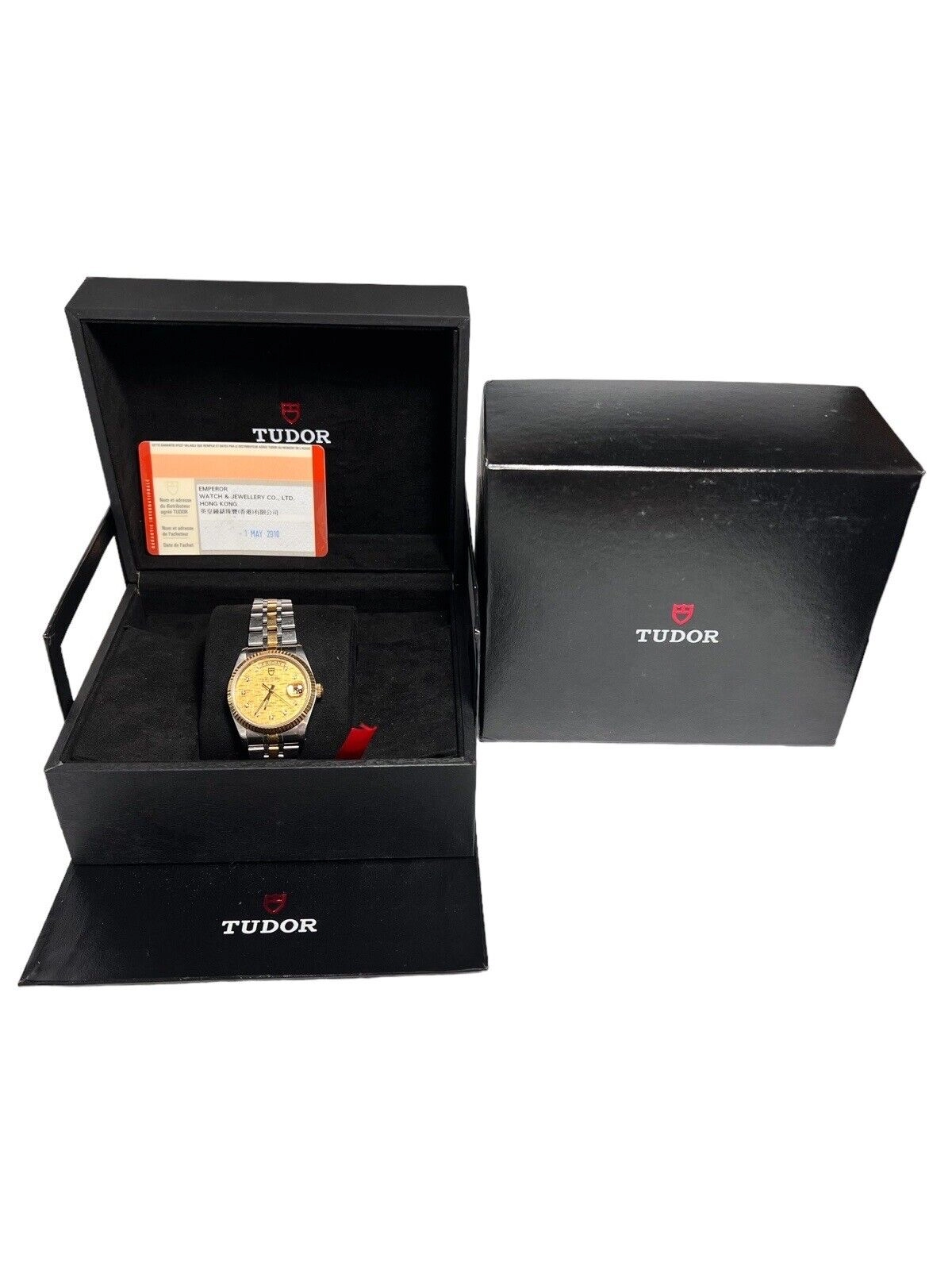 TUDOR Prince Date Day 76213 Gold Diamond Dial Men's Two Tone Automatic Watch