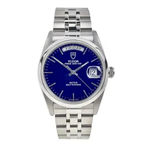 Tudor Prince Date Day Stainless Steel Blue 36mm Automatic Men’s Watch 76200