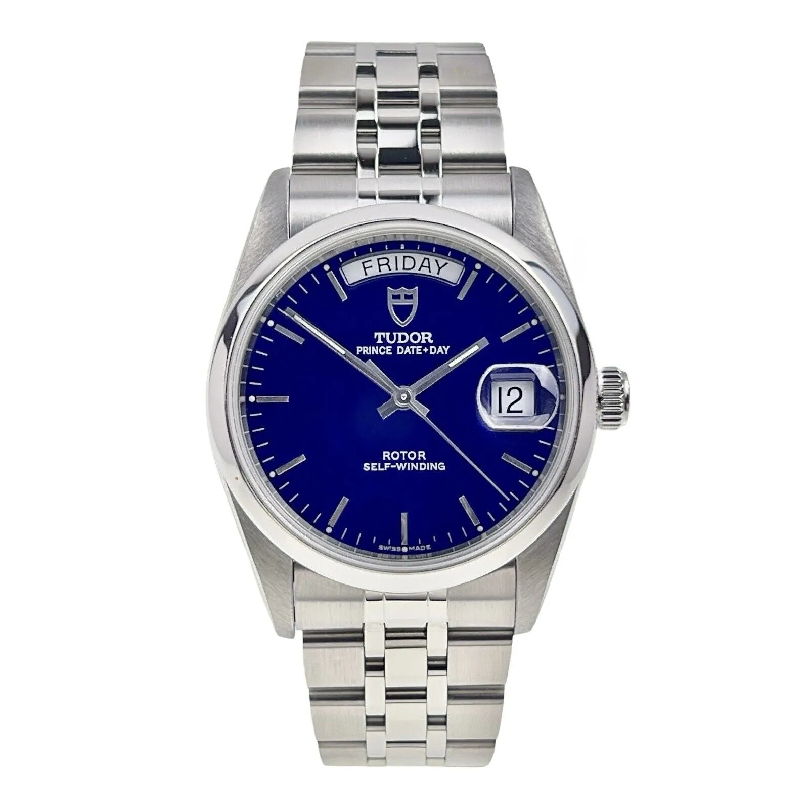 Tudor Prince Date Day Stainless Steel Blue 36mm Automatic Men’s Watch 76200