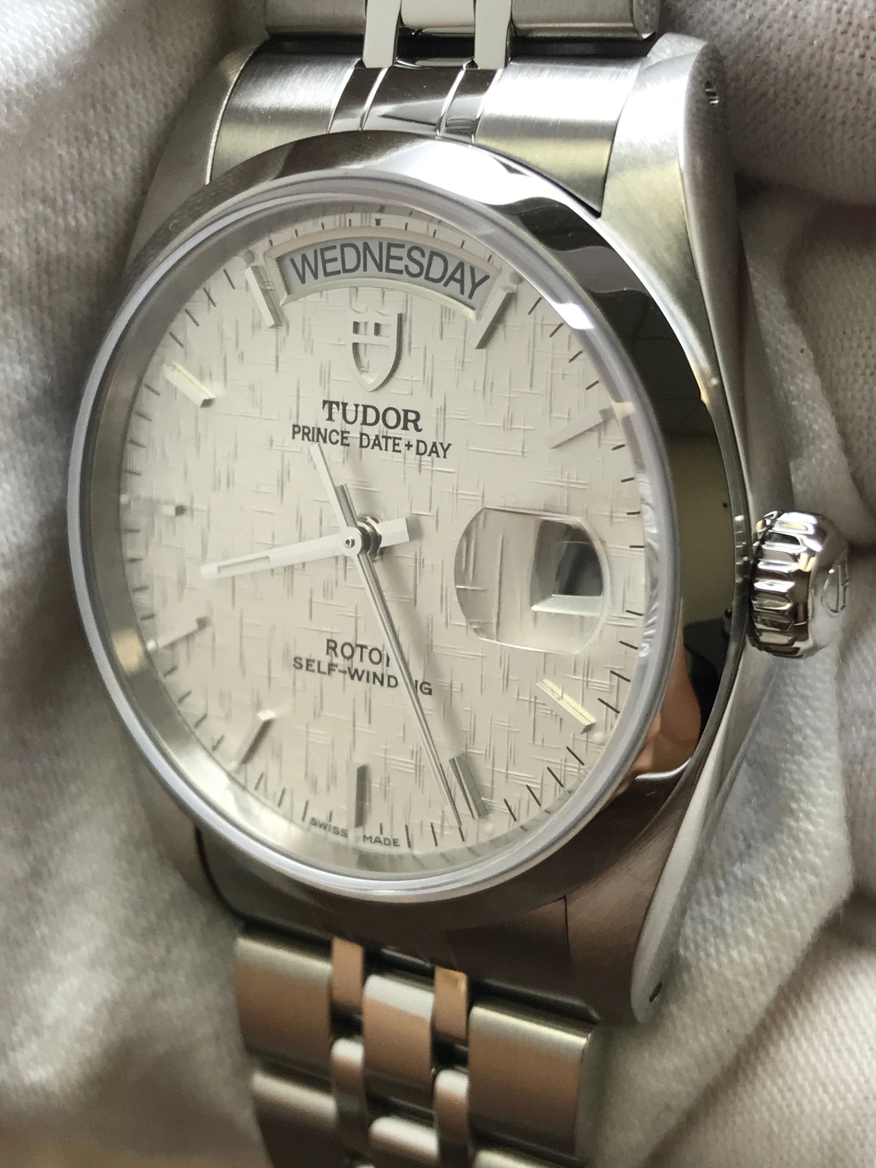 Tudor Prince Day-Date 76200 Offwhite Linen dial Dial Automatic Watch
