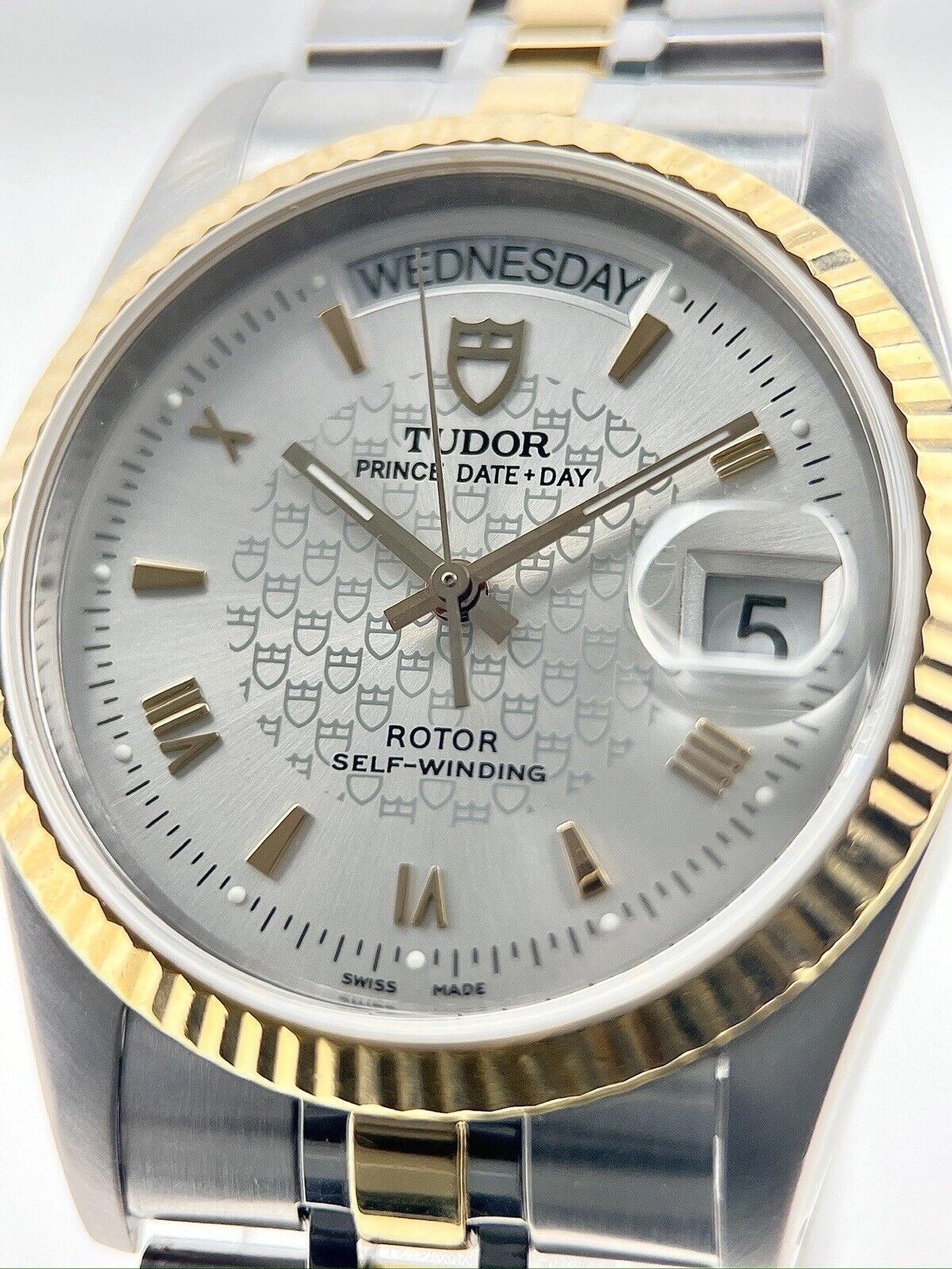 TUDOR Prince Two Tone Day Date  36mm Men's Automatic Watch 76213 W/ B&P 2008