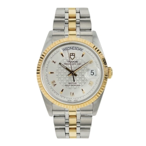 TUDOR Prince Two Tone Day Date  36mm Men's Automatic Watch 76213 W/ B&P 2008