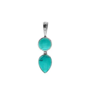 Turquoise Sterling Silver Teardrop Pendant & Chain