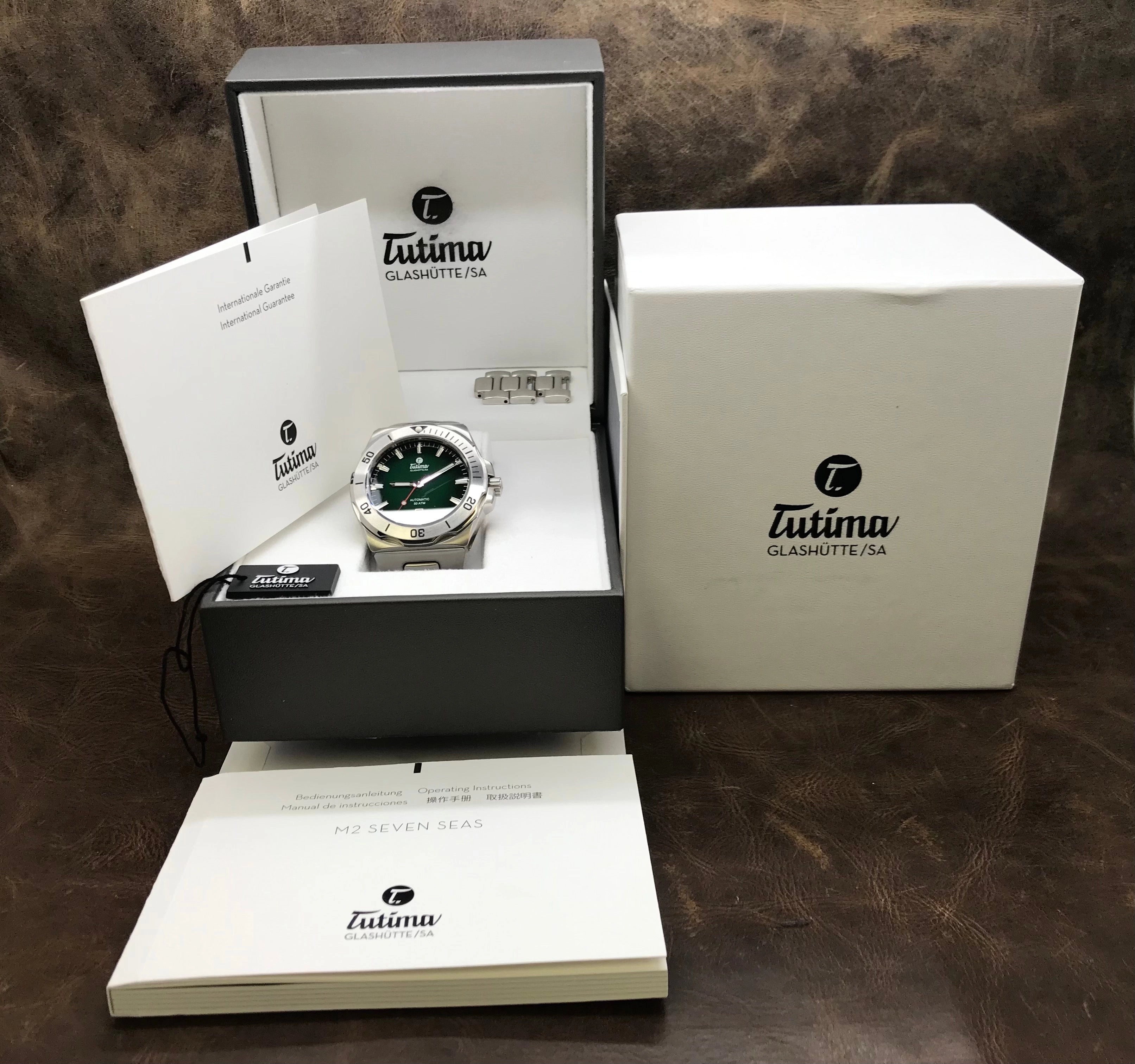 Tutima M2 Seven Seas Glashutte 6155-06 Green Dial Automatic Men's Watch