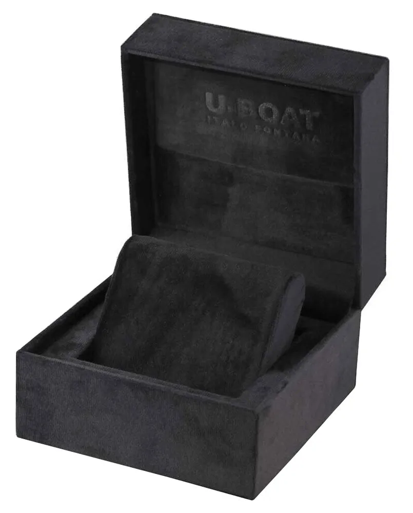 U-Boat Classico Vintage Automatic Stainless Steel Black Dial Black Leather Strap Day/Date Mens Watch 8890