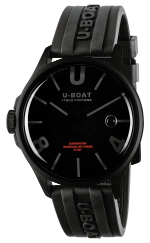 U-Boat Darkmoon Black PVD Black Dial Black Rubber Strap Quartz Mens Watch 9544