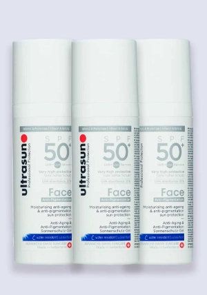 Ultrasun Face Anti-Pigmentation SPF 50  50ml - 3 Pack Saver