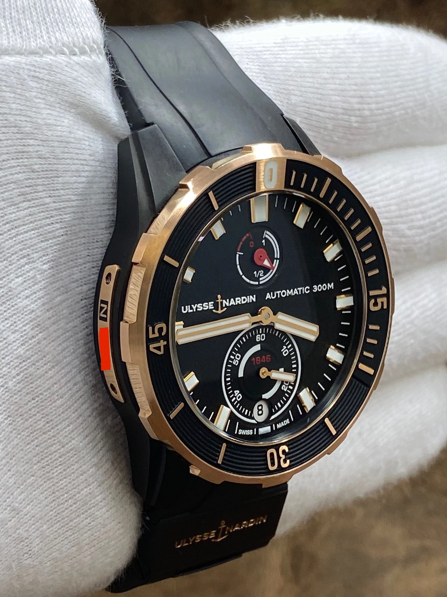 Ulysse Nardin Diver 44 1185-170 Black Dial Automatic Men's Watch