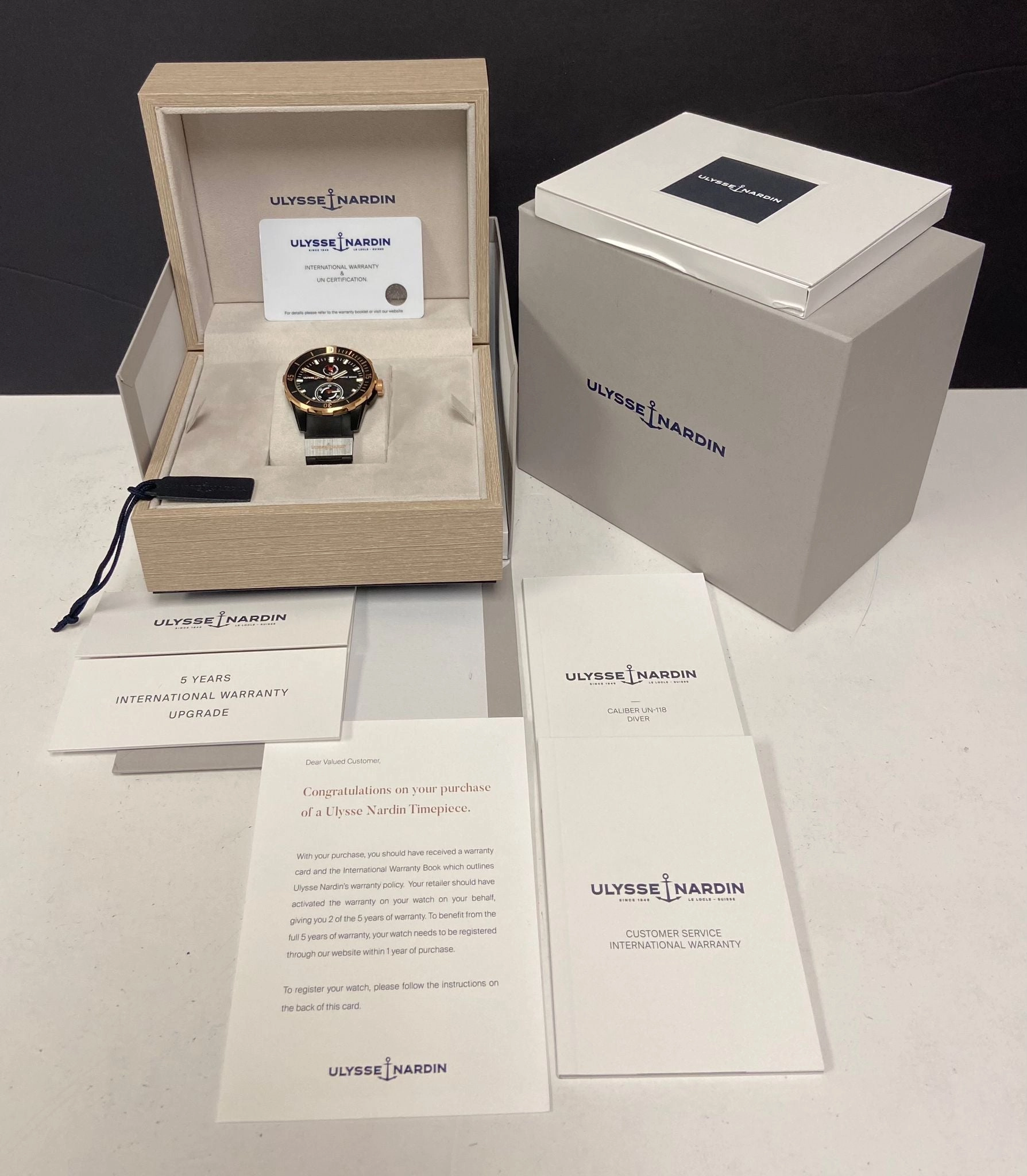 Ulysse Nardin Diver 44 1185-170 Black Dial Automatic Men's Watch
