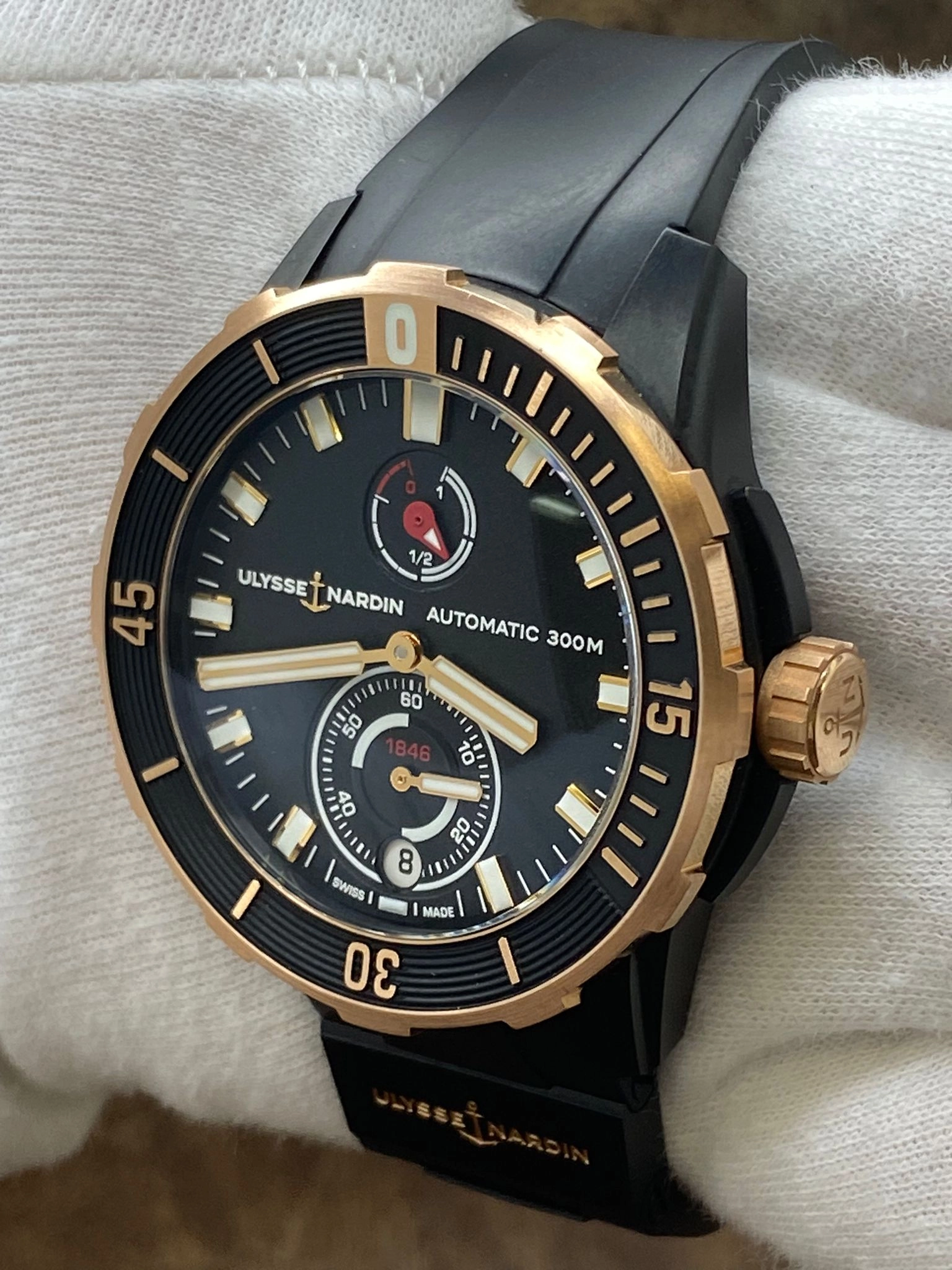 Ulysse Nardin Diver 44 1185-170 Black Dial Automatic Men's Watch