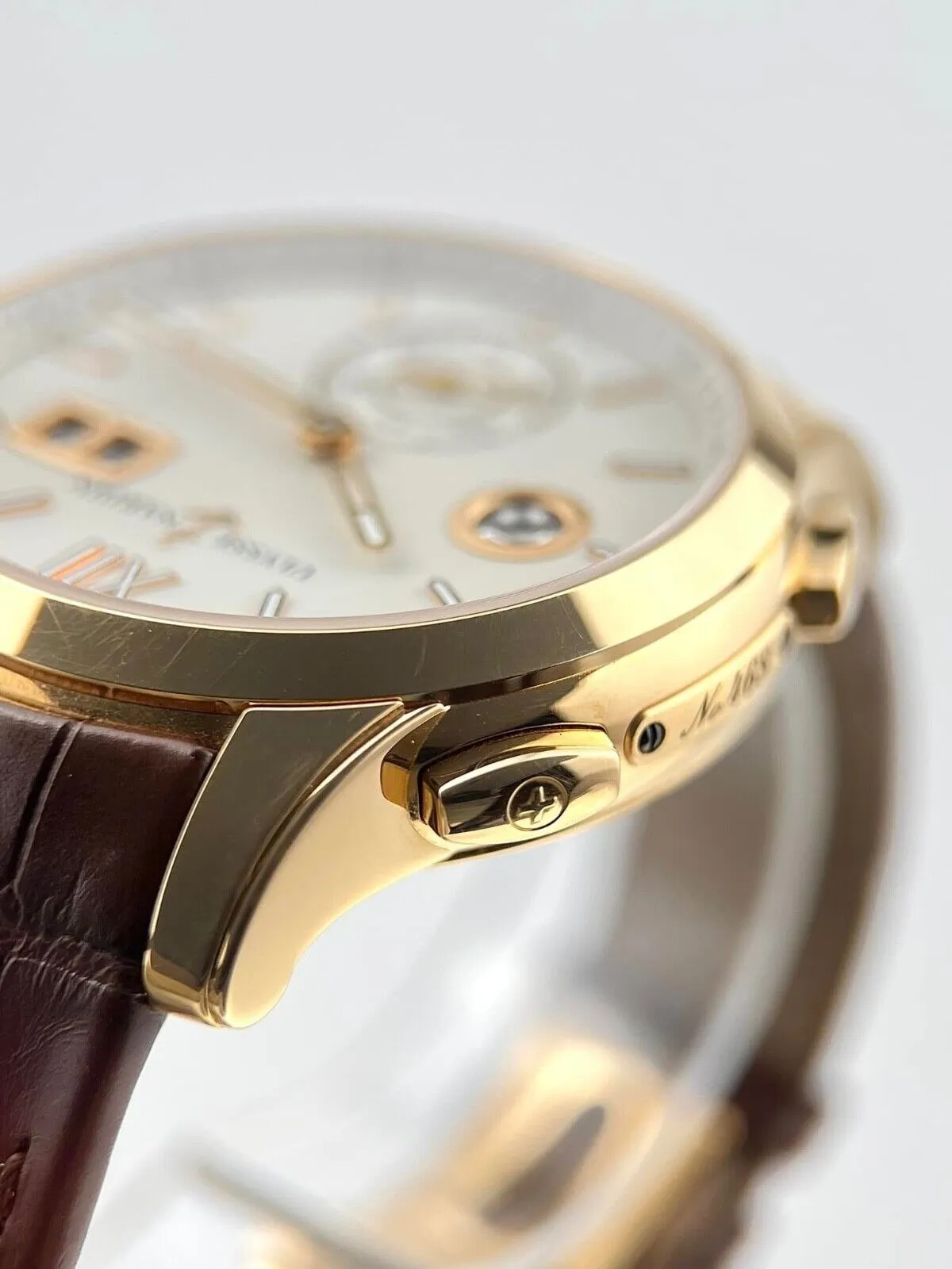 Ulysse Nardin Dual Time Manufacture Auto Rose Gold Mens Strap Watch 3346-126/91