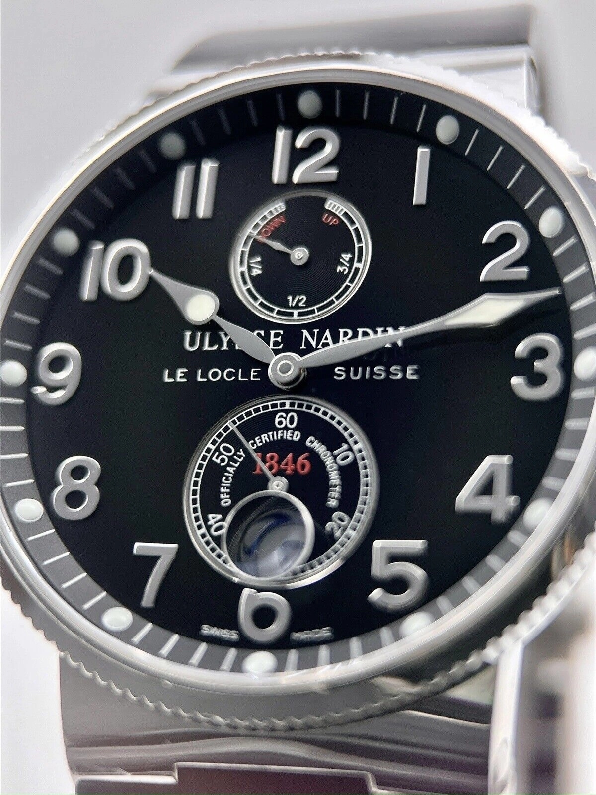 Ulysse Nardin Marine Chronograph 41mm Automatic Watch Black Dial 263-66
