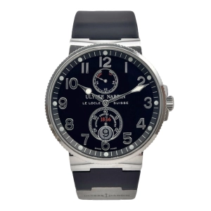 Ulysse Nardin Marine Chronograph 41mm Automatic Watch Black Dial 263-66