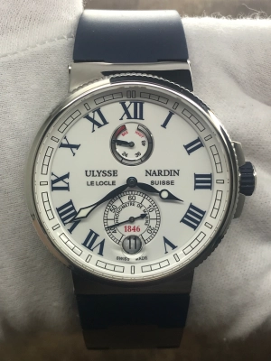 Ulysse Nardin Marine Chronometer 1183-126 White Roman Dial Automatic  Men's Watch