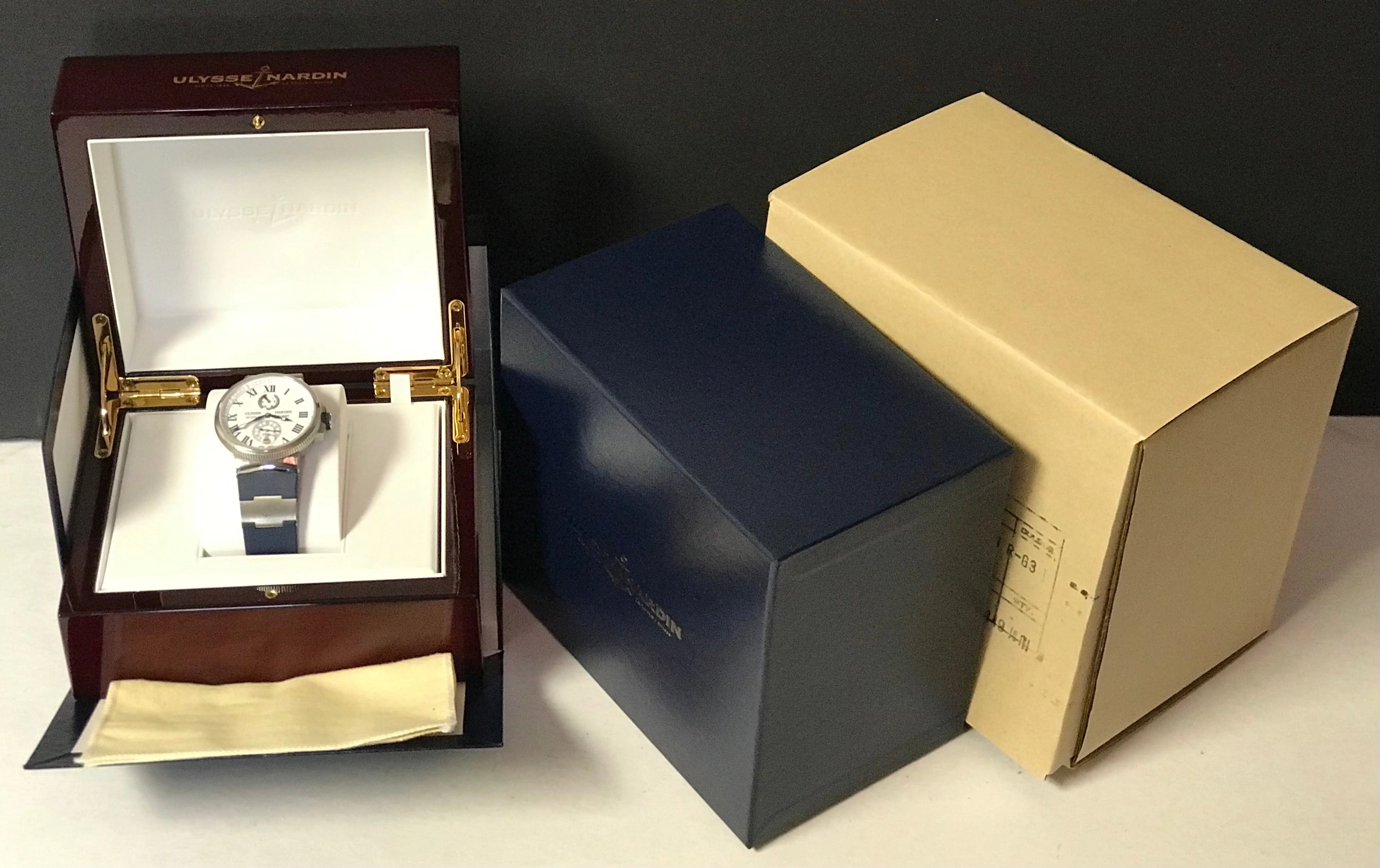 Ulysse Nardin Marine Chronometer 1183-126 White Roman Dial Automatic  Men's Watch