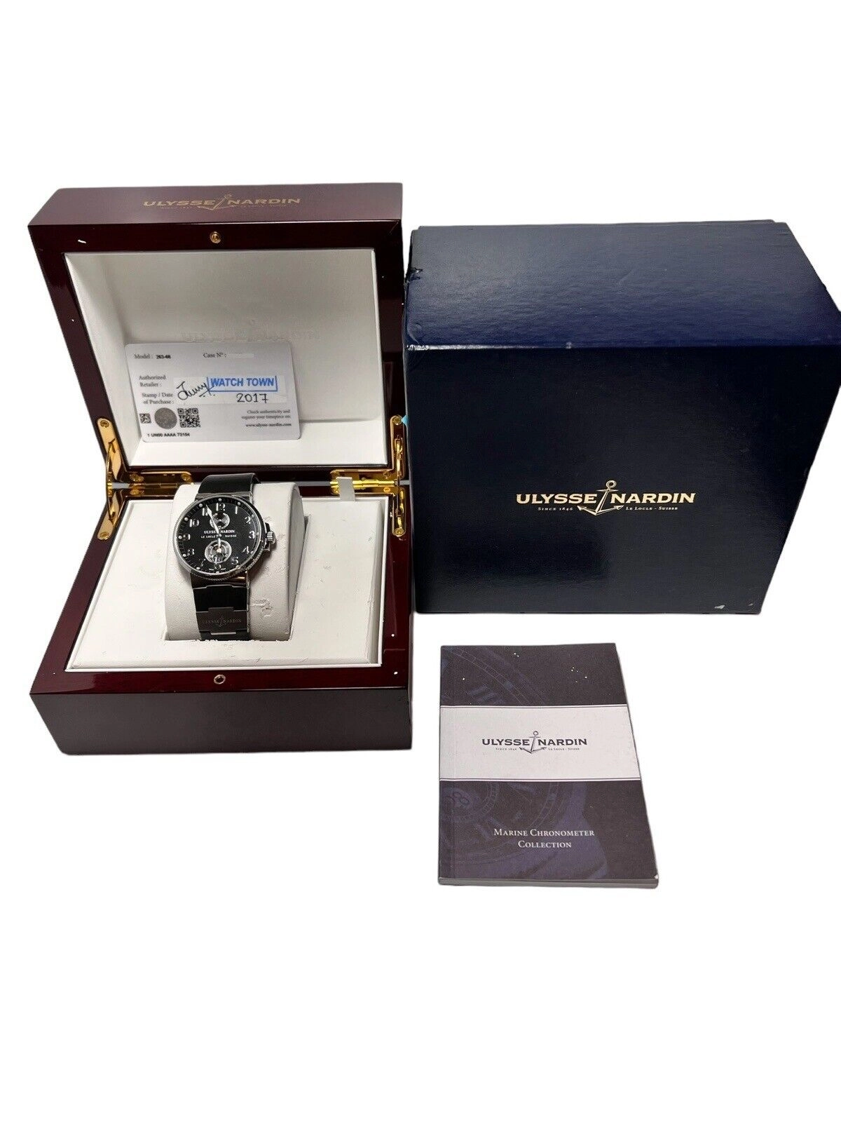 Ulysse Nardin Marine Chronometer Black 41mm 263-66 Automatic Watch Box & Papers