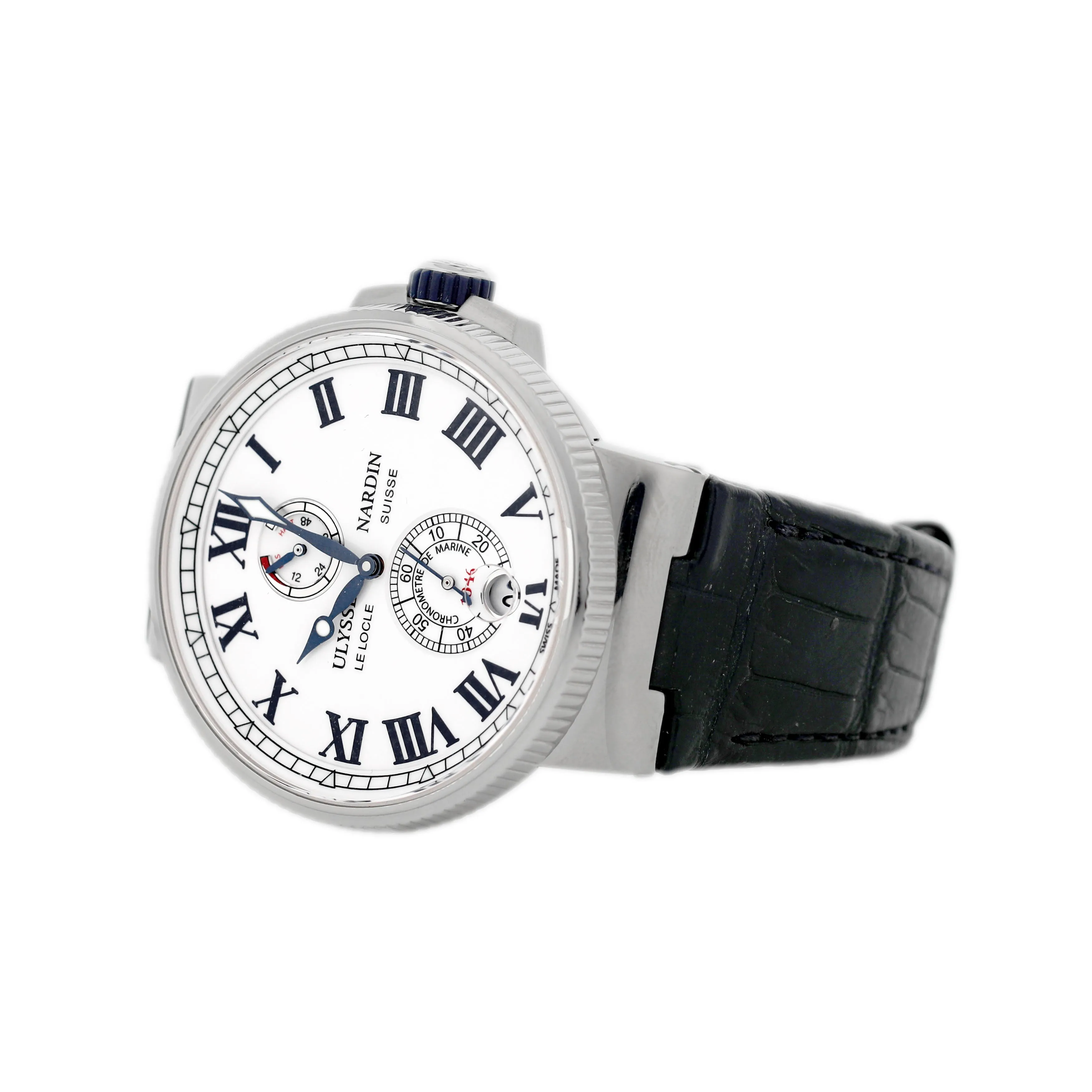 Ulysse Nardin Marine Chronometer Stainless Steel White Dial 45mm 1183-122/40 Full Set