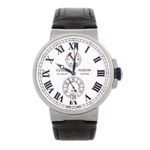 Ulysse Nardin Marine Chronometer Stainless Steel White Dial 45mm 1183-122/40 Full Set