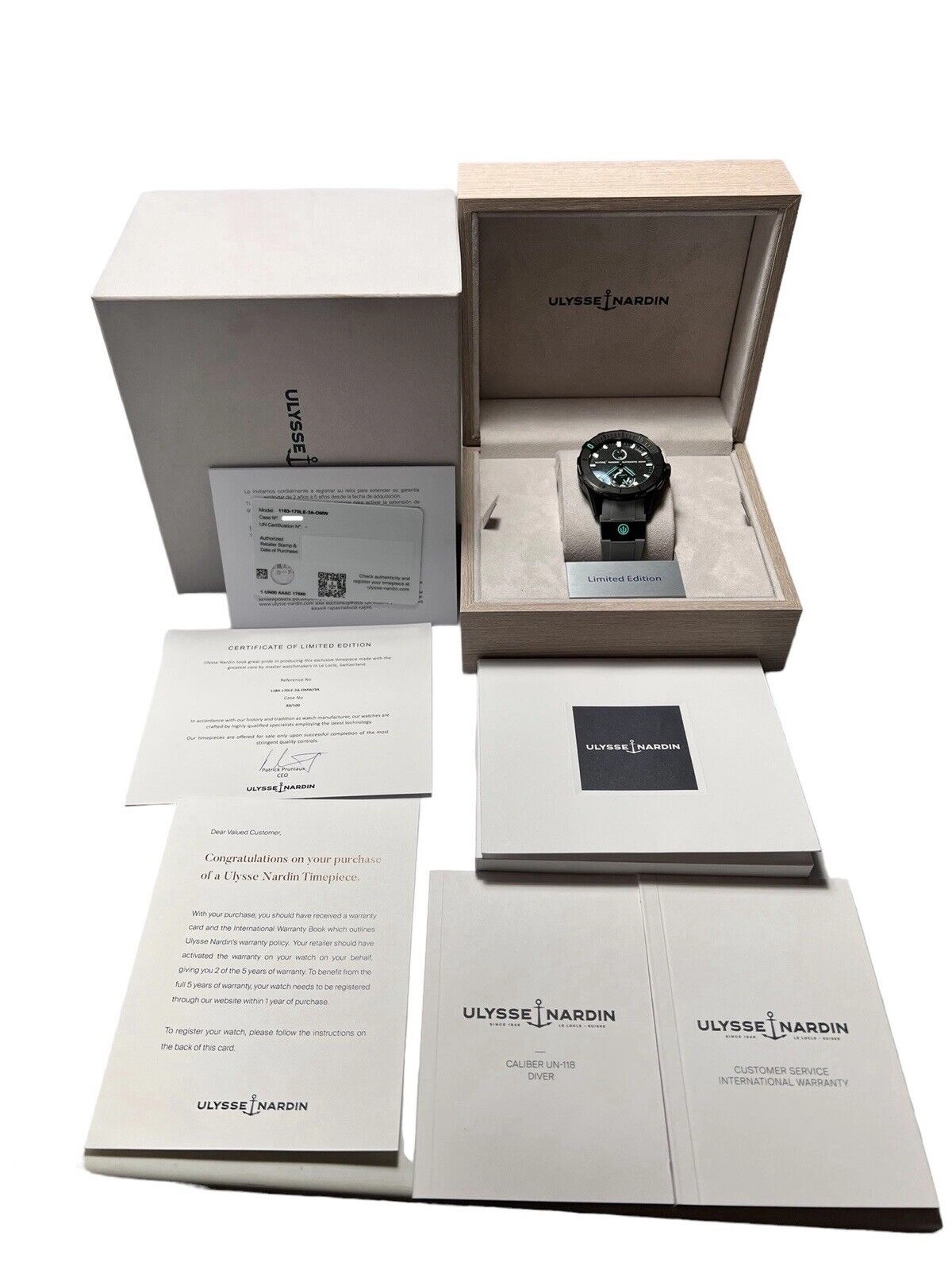 Ulysse Nardin Marine LE Watch  Titanium 44mm Automatic 1183-170 - Box And Papers