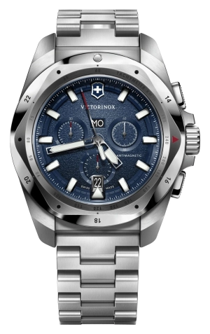 Victorinox Swiss Army I.N.O.X. Chronograph Stainless Steel Blue Dial Day/Date Divers Quartz Mens Watch 241985