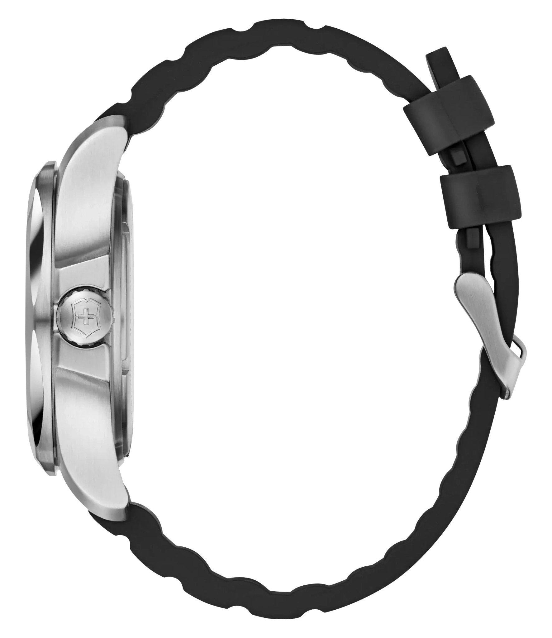 Victorinox Swiss Army I.N.O.X. Stainless Steel Black Dial Black Rubber Strap Date Divers Quartz Mens Watch 241682.1