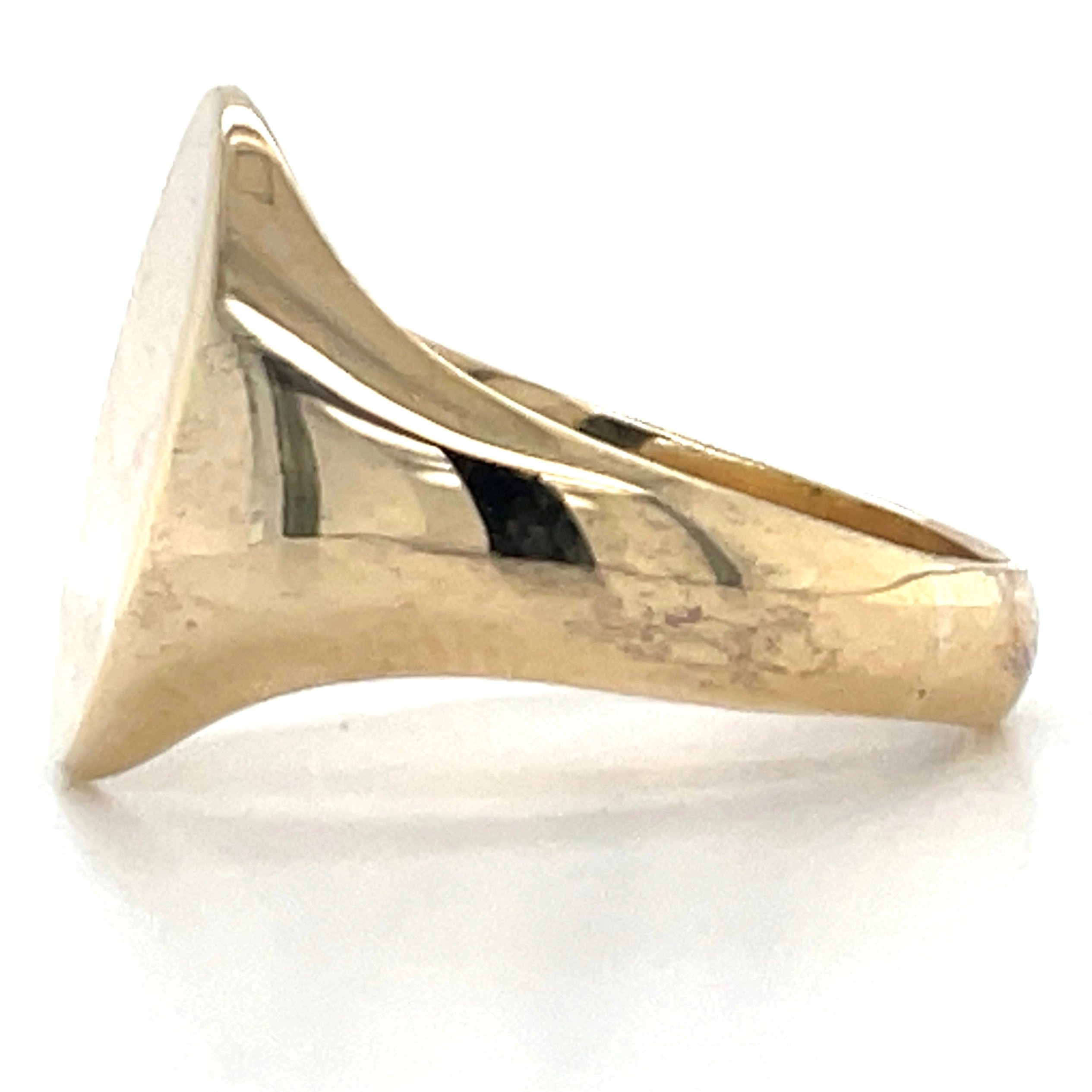 Vintage 9ct Yellow Gold Oval Signet Ring