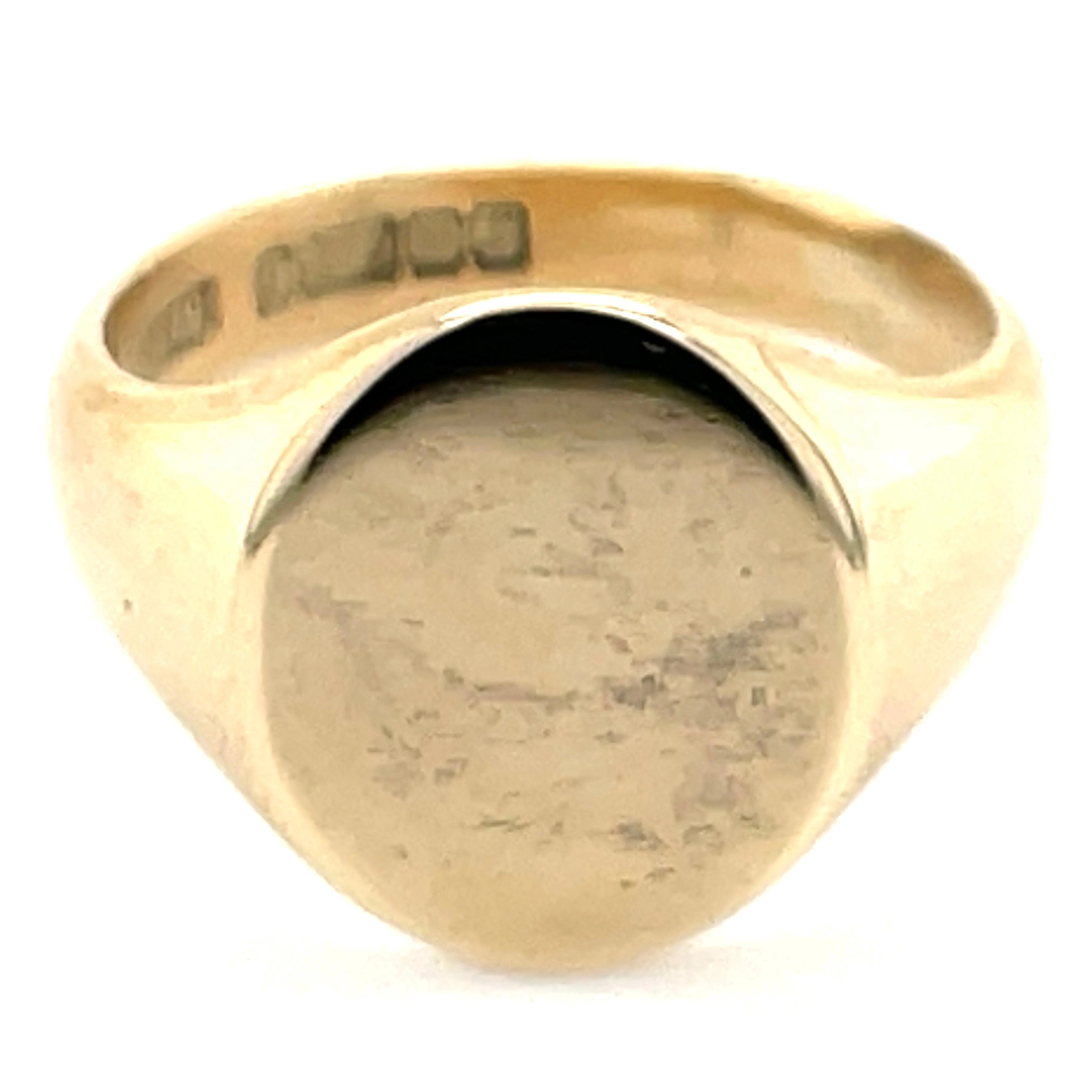 Vintage 9ct Yellow Gold Oval Signet Ring