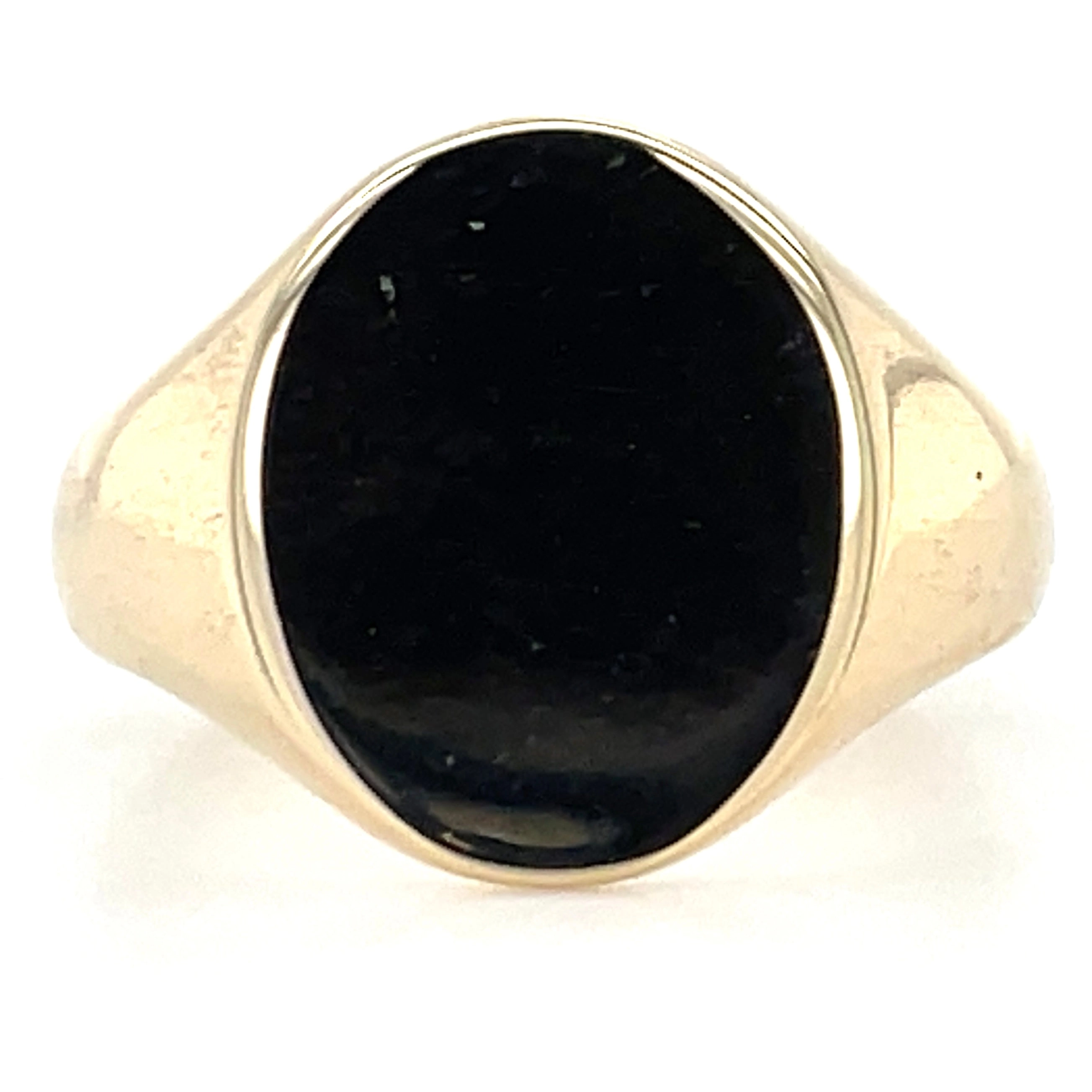Vintage 9ct Yellow Gold Oval Signet Ring