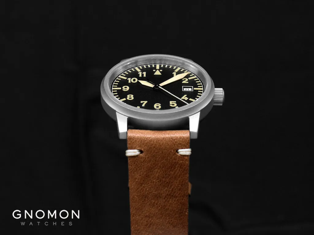 Vintage Aviator Grey Leather 3H100 - Sapphire