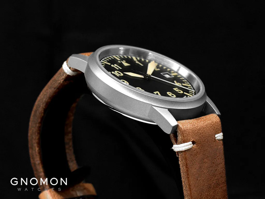 Vintage Aviator Grey Leather 3H100 - Sapphire