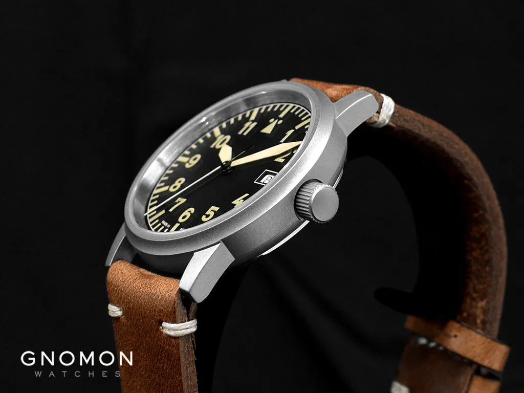 Vintage Aviator Grey Leather 3H100 - Sapphire