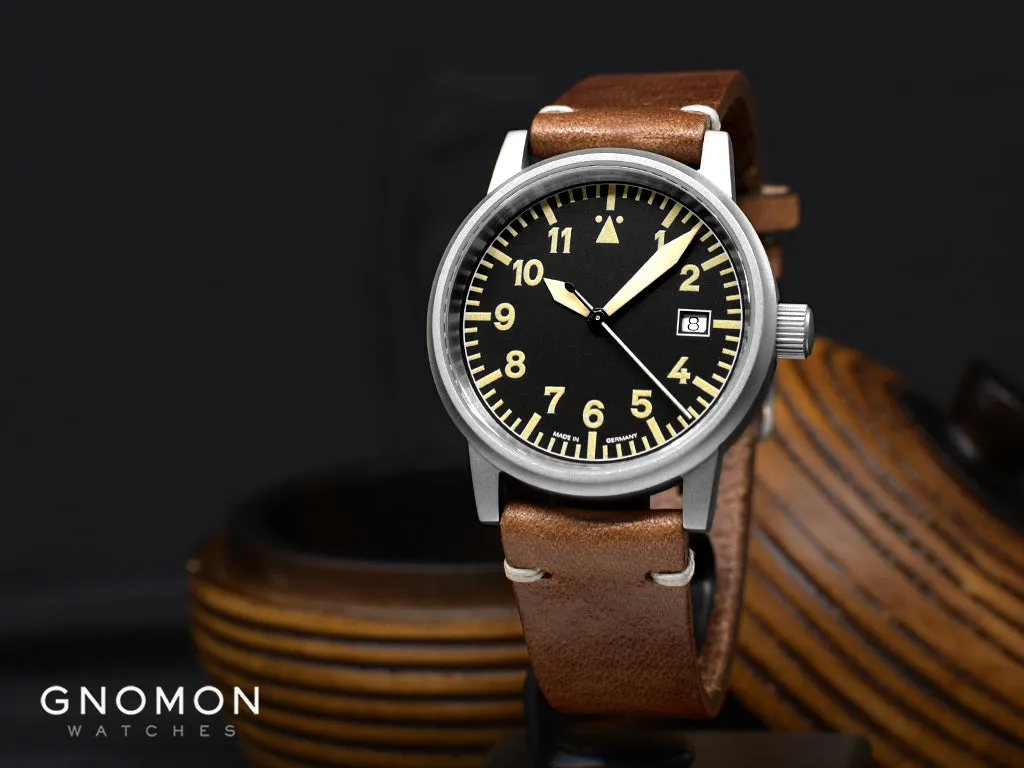 Vintage Aviator Grey Leather 3H100 - Sapphire